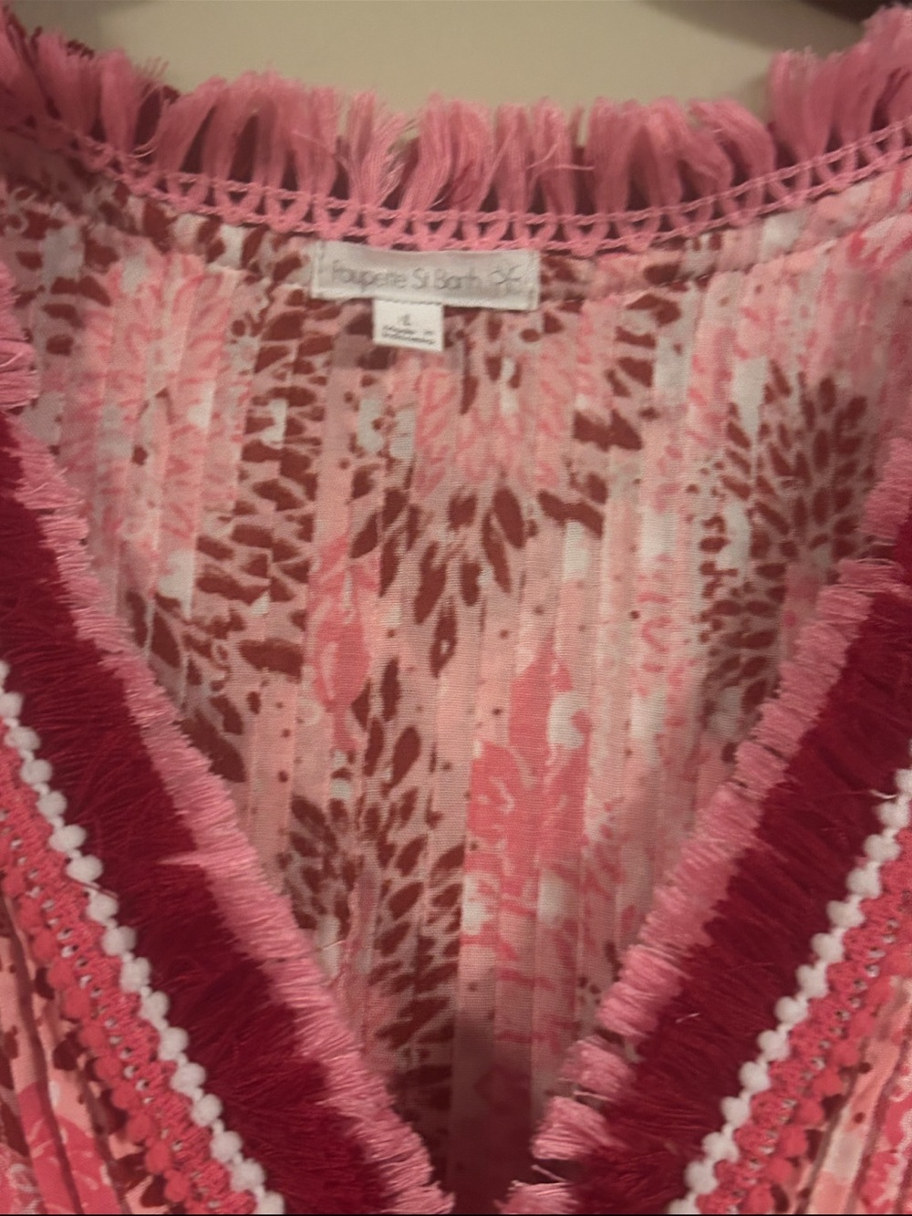 Poupette St. Barth Pink Floral Dress with Crochet Hem - Picture 6 of 6